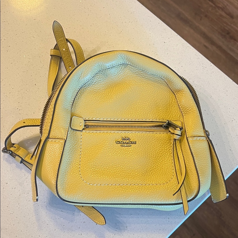 Vintage Coach Yellow Leather Backpack